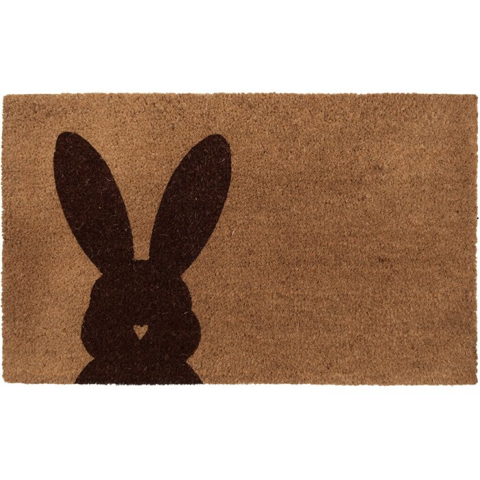 Clayre & Eef RUBMC Felpudo Motivo Conejo 75x45x1 cm Marrón