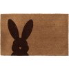 Clayre & Eef RUBMC Felpudo Motivo Conejo 75x45x1 cm Marrón