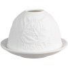 Clayre & Eef 6CE1807 Portacandelitas Gato Ø 12x8 cm Blanco