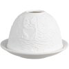 Clayre & Eef 6CE1808 Portacandelitas motivo gato Ø 12x8 cm Blanco