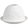 Clayre & Eef 6CE1809 Portacandelitas Gato Porcelana Ø 12x8 cm Blanco