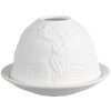Clayre & Eef 6CE1812 Portacandelitas Ø 12x8 cm Porcelana Blanca Diseño Ciervo