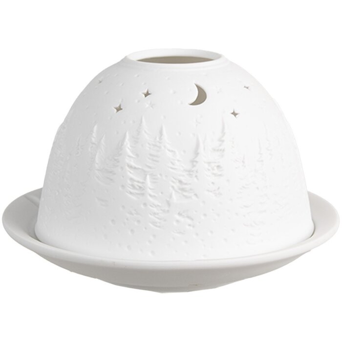 Clayre & Eef 6CE1817 Portacandelitas Ø 12x8 cm Árbol Blanco