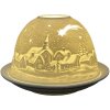 Clayre & Eef 6CE1819 Portacandelitas Ø 12x8 cm Blanco Paisaje Invernal
