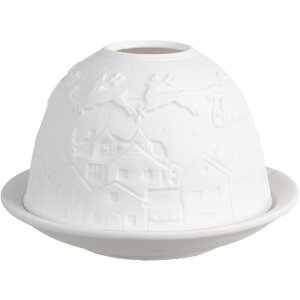 Clayre & Eef 6CE1820 Portacandelitas Porcelana Blanca...