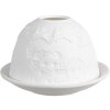 Clayre & Eef 6CE1820 Portacandelitas Porcelana Blanca Ø 12x8 cm Navidad