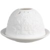 Clayre & Eef 6CE1823 Portacandelitas Invierno Ø 12x8 cm Blanco