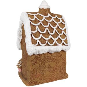 Clayre & Eef 6MG0054 Decoración casa de jengibre con LED 22x18x39 cm