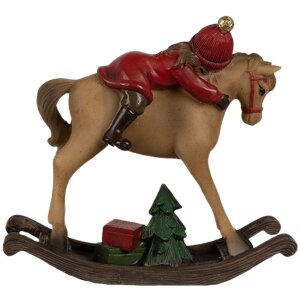 Clayre & Eef 6PR4181 Decoración Niño en caballo balancín 11x4x10cm