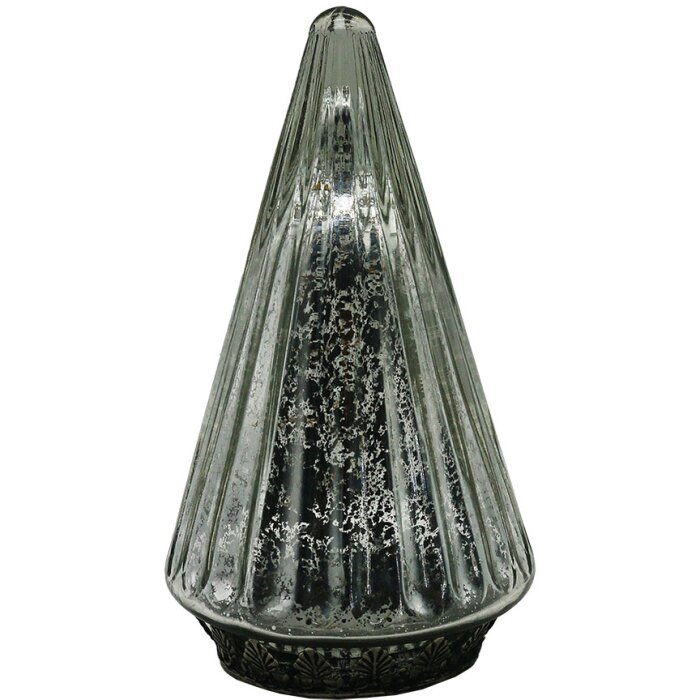 Clayre & Eef 6GL4571ZI Árbol de Navidad con LED Ø 11x19 cm plata