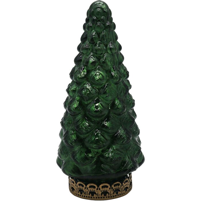 Clayre & Eef 6GL4575 Árbol de Navidad con LED Verde Ø 8x16 cm