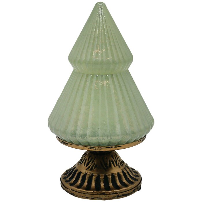 Clayre & Eef 6GL4581 Árbol de Navidad con LED Verde Ø 10x18 cm