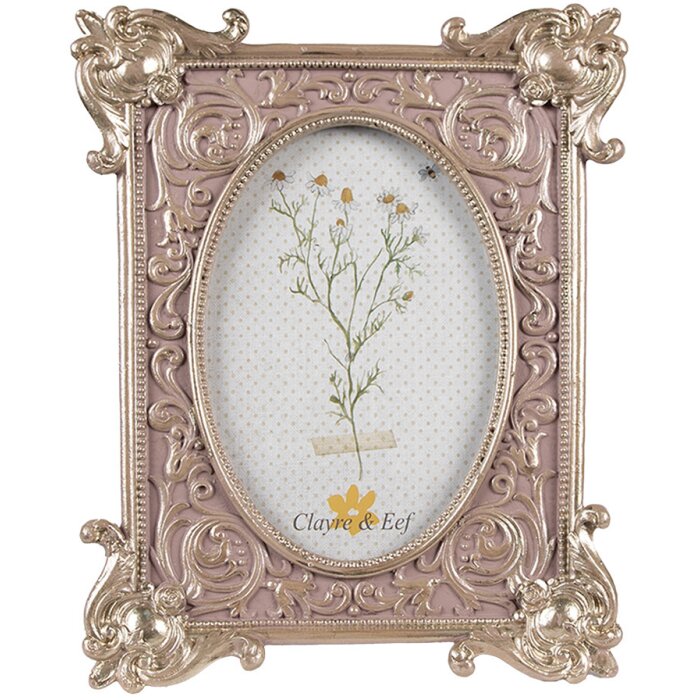 Clayre & Eef 2F1115 Marco de fotos color plata rosa 17x3x21 cm 10x15 cm