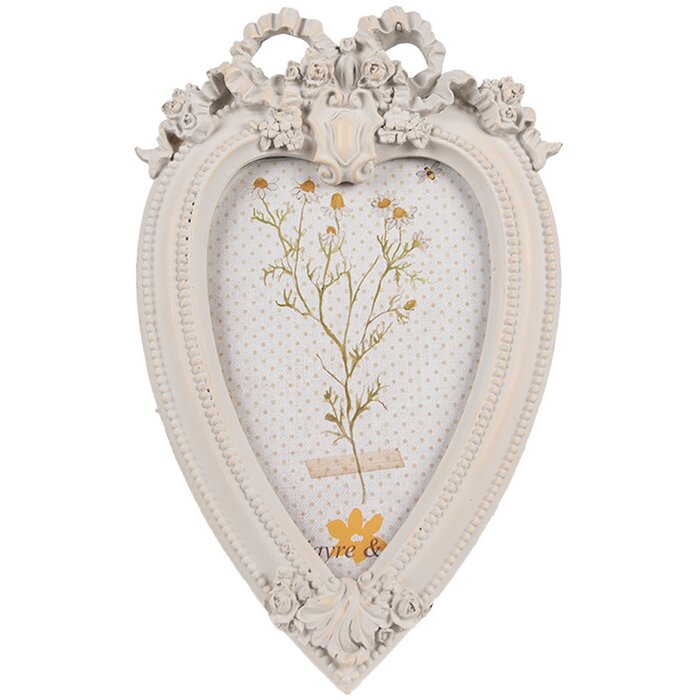 Clayre & Eef 2F1120 Marco Foto Forma Corazón Blanco 14x2x22 cm 10x15 cm