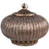 Clayre & Eef 6GL4582 Decoración con LED Ø 17x14 cm Marrón Vidrio color cobre