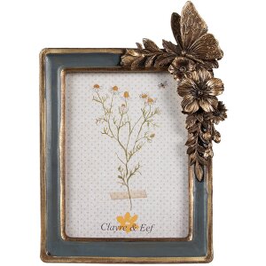 Clayre & Eef 2F1124 Marco de fotos Oro-Azul 16x3x23...