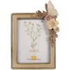Clayre & Eef 2F1125 Marco de fotos 15x3x23 cm 10x15 cm Beige Flores Mariposa
