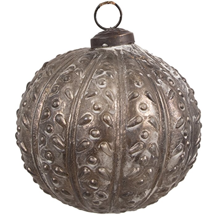 Clayre & Eef 6GL4534XS Adornos para el árbol de Navidad Ø 8x8 cm plata