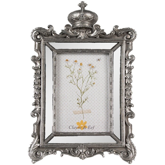 Clayre & Eef 2F1131 Marco de fotos 21x3x32 cm 13x18 cm Plata Vintage
