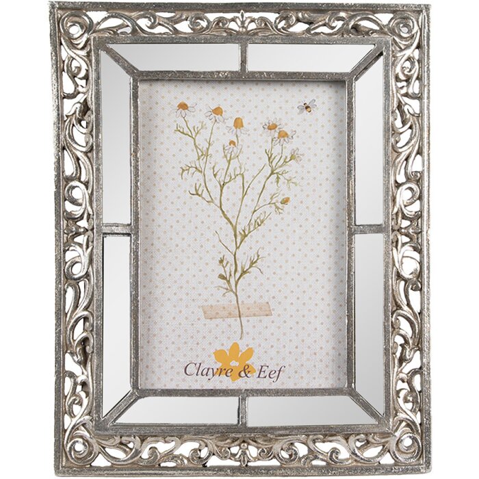 Clayre & Eef 2F1135 Marco de fotos 17x2x22 cm 10x15 cm Plata
