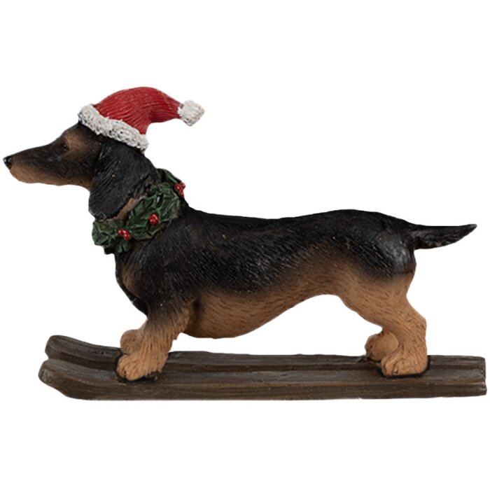 Clayre & Eef 6PR4173 Decoración Estatua Perro Teckel 10x3x7 cm