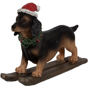Clayre & Eef 6PR4173 Decoración Estatua Perro Teckel 10x3x7 cm