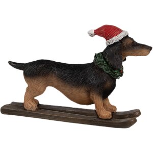 Clayre & Eef 6PR4173 Decoración Estatua Perro Teckel 10x3x7 cm