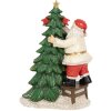 Clayre & Eef 6PR4179 Papá Noel con árbol de Navidad LED 15x10x22 cm