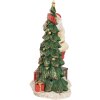 Clayre & Eef 6PR4179 Papá Noel con árbol de Navidad LED 15x10x22 cm