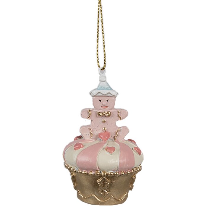 Clayre & Eef 6PR4207 Percha biscuit oro rosa Ø 5x8 cm