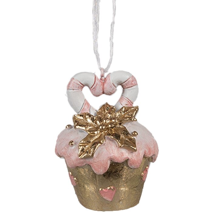 Clayre & Eef 6PR4210 Percha biscuit oro rosa Ø 5x6 cm