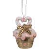Clayre & Eef 6PR4210 Percha biscuit oro rosa Ø 5x6 cm