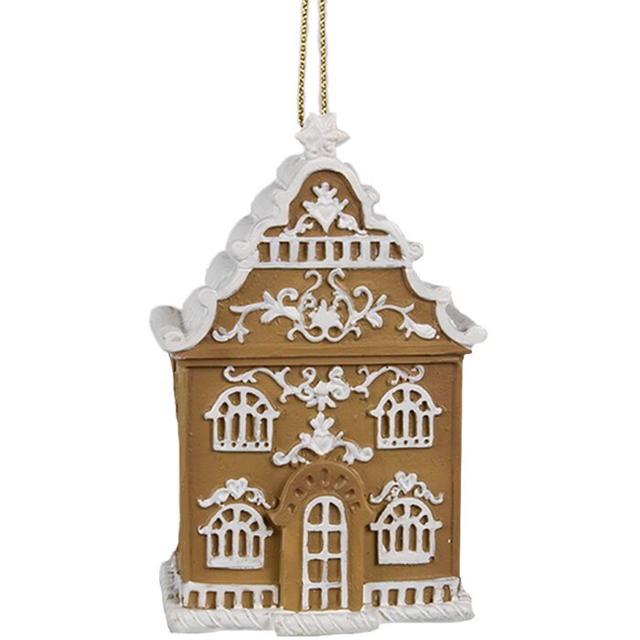 Clayre & Eef 6PR4212 Colgante Decoración Casa Marrón Blanco 6x4x9 cm