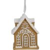 Clayre & Eef 6PR4213 Colgante Decoración Casa Marrón Blanco 6x4x7 cm