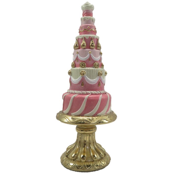 Clayre & Eef 6PR4220 Decoración Tarta Ø 8x21 cm Oro Rosa