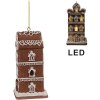 Clayre & Eef 6PR4360 Colgante decorativo casa de jengibre con LED 6x6x12 cm