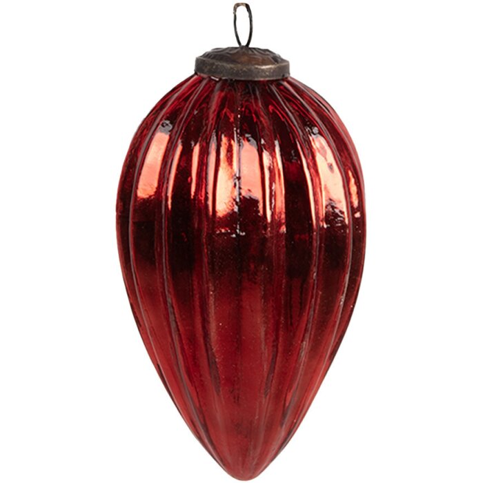 Clayre & Eef 6GL4547L Adorno de Navidad rojo Ø 9x16 cm