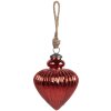 Clayre & Eef 6GL4548M Adornos para el árbol de Navidad Ø 10x13 cm rojo