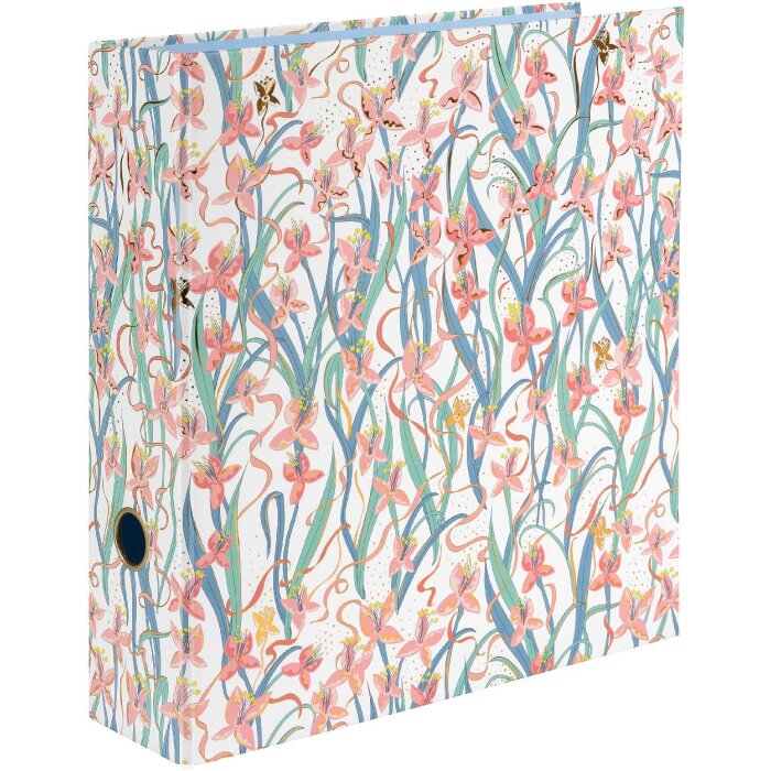 Goldbuch Garden Chic Archivador de palanca blanco 28x32 cm con gofrado dorado