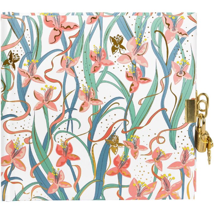 Goldbuch Agenda Garden Chic Blanca 16x16 cm 96 páginas con cerradura