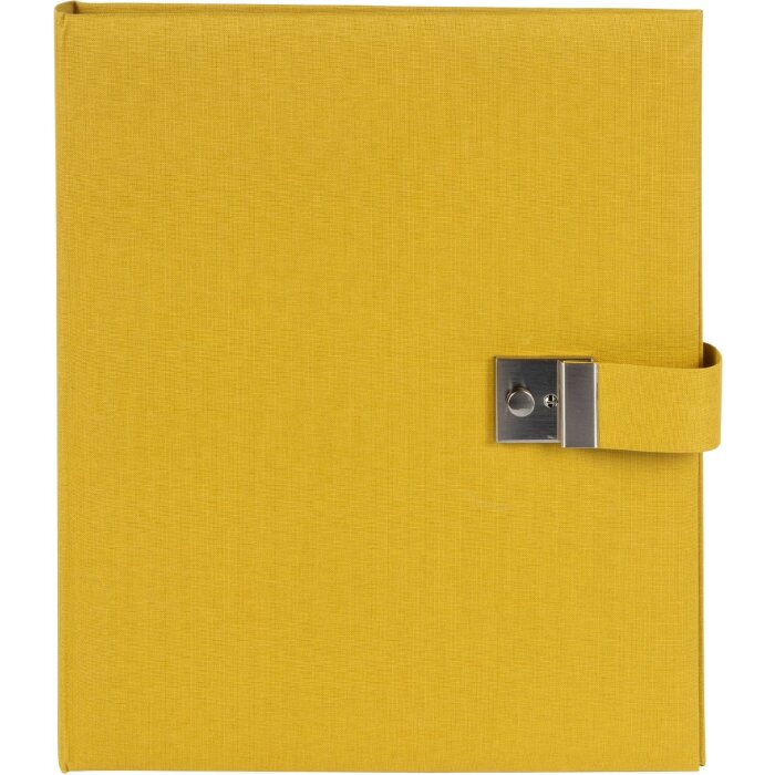 Carpeta portadocumentos Goldbuch Bella Vista mostaza 27x34 cm lino 5 bolsillos