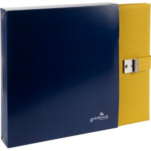 Carpeta portadocumentos Goldbuch Bella Vista mostaza 27x34 cm lino 5 bolsillos