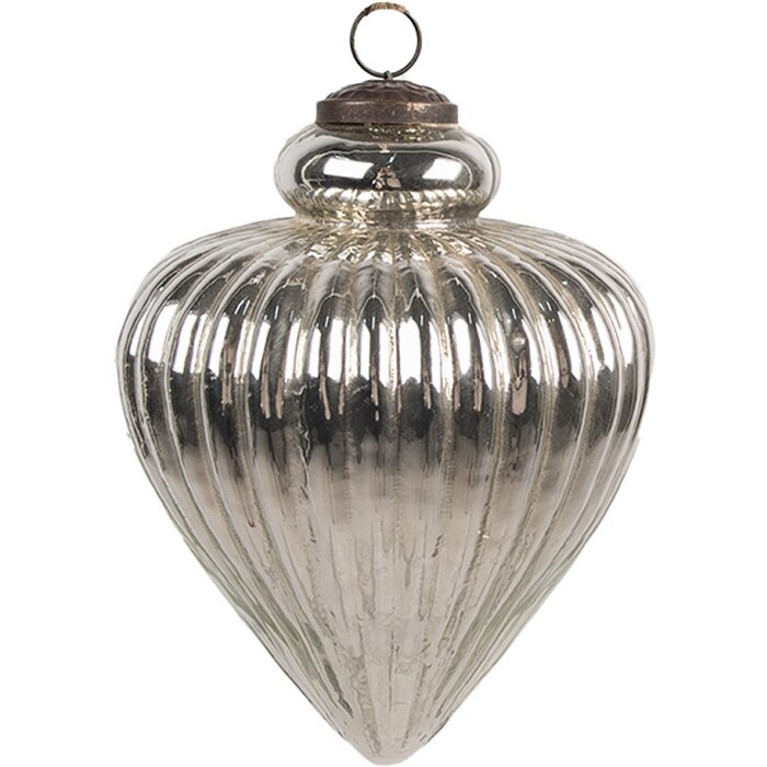 Clayre & Eef 6GL4539M Adornos para el árbol de Navidad Ø 12x17 cm plata