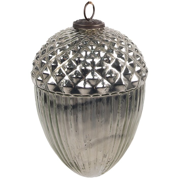 Clayre & Eef 6GL4540L Adorno de Navidad plateado Ø 10x15 cm