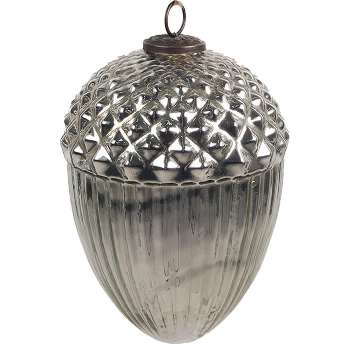 Clayre & Eef 6GL4540XL Adorno de Navidad plateado Ø 15x21 cm