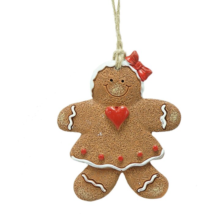 Clayre & Eef 6PR4337 Colgante decorativo Gingerbread Girl 7x1x8 cm