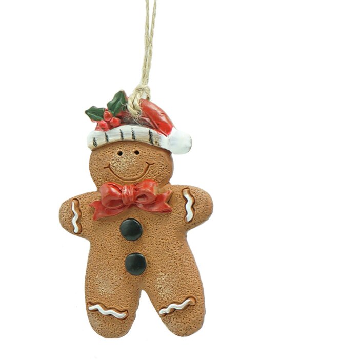Clayre & Eef 6PR4339 Colgante decorativo Hombre de jengibre 6x1x8 cm