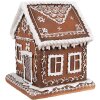 Clayre & Eef 6PR4346 Decoración LED casa de jengibre 13x13x15 cm 3xAAA