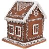 Clayre & Eef 6PR4346 Decoración LED casa de jengibre 13x13x15 cm 3xAAA