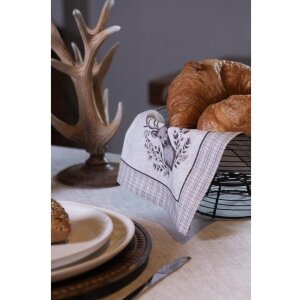 Clayre & Eef GTW43 Juego de servilletas 6 piezas 40x40 cm Beige Marrón
